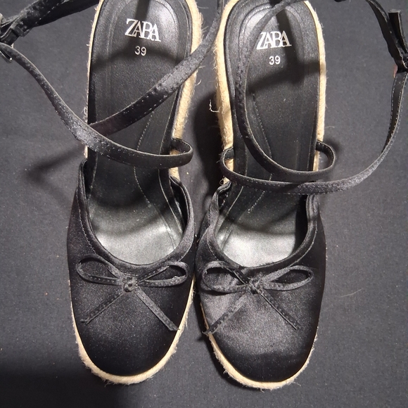 Zara Women's Black Espadrille Flats - Picture 2 of 10